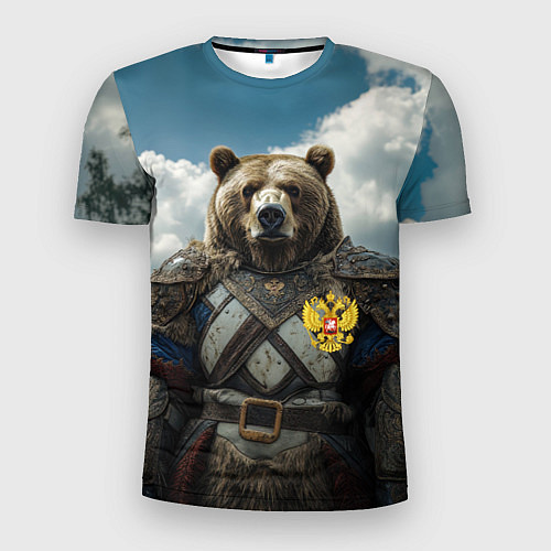 Мужская спорт-футболка Русский медведь воин / 3D-принт – фото 1