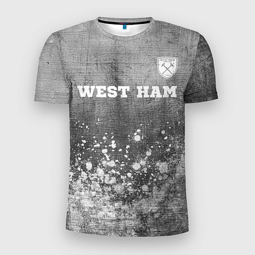 Мужская спорт-футболка West Ham - grey gradient посередине / 3D-принт – фото 1