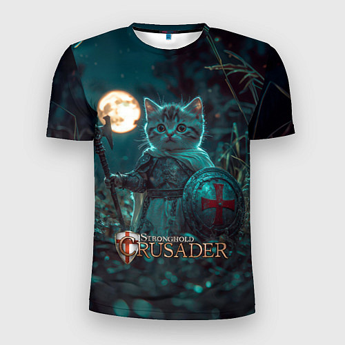 Мужская спорт-футболка Stronghold Crusader котенок рыцарь / 3D-принт – фото 1