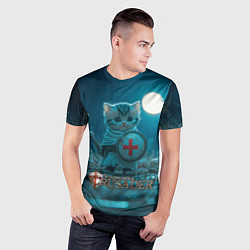 Футболка спортивная мужская Stronghold Crusader котик рыцарь, цвет: 3D-принт — фото 2