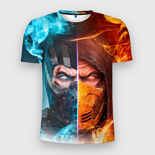 Мужская спорт-футболка Mortal Kombat - Саб-зиро и Скорпион / 3D-принт – фото 1