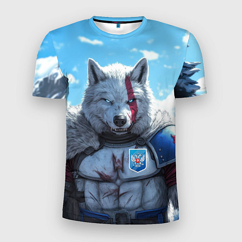 Мужская спорт-футболка Волк русский / 3D-принт – фото 1