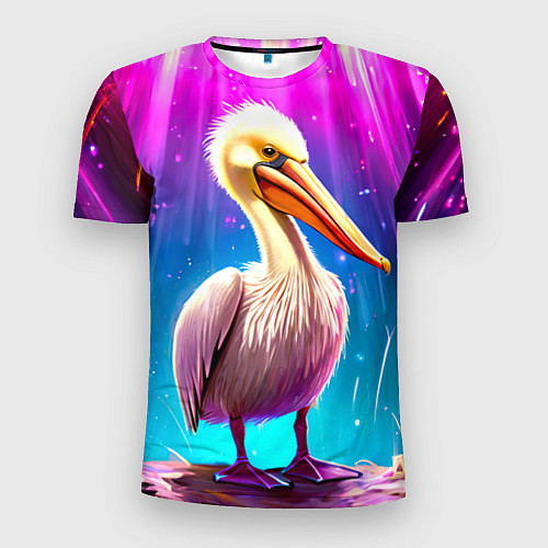 Мужская спорт-футболка Пеликан в сиянии лучей / 3D-принт – фото 1