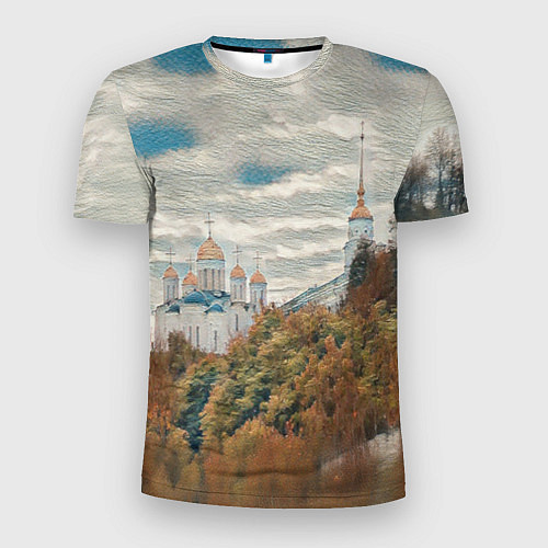 Мужская спорт-футболка Храм на горе / 3D-принт – фото 1