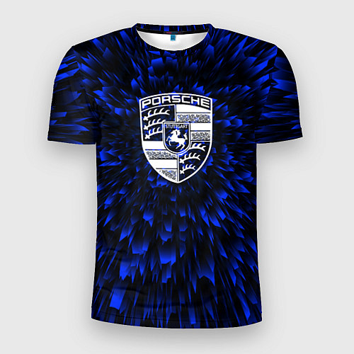 Мужская спорт-футболка Porsche blue energy / 3D-принт – фото 1