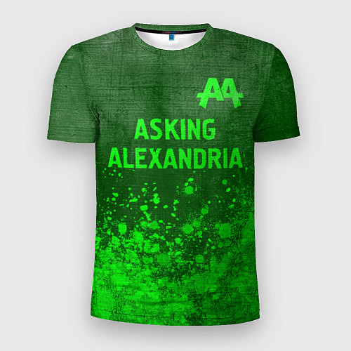 Мужская спорт-футболка Asking Alexandria - green gradient посередине / 3D-принт – фото 1