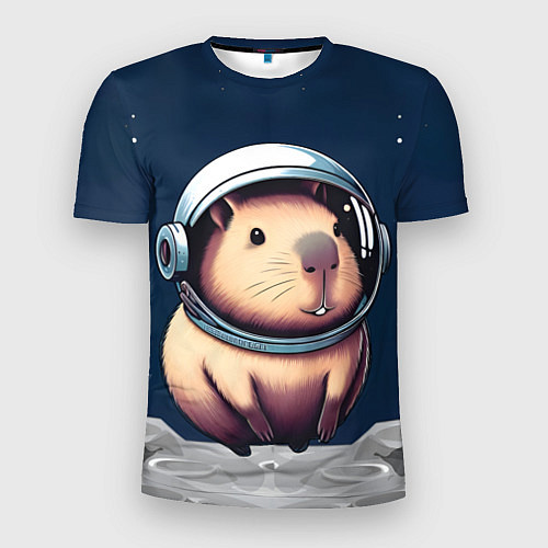 Мужская спорт-футболка Капибара космонавт в космосе / 3D-принт – фото 1