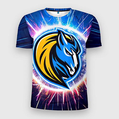 Мужская спорт-футболка Даллас Маверикс логотип в искрах / 3D-принт – фото 1