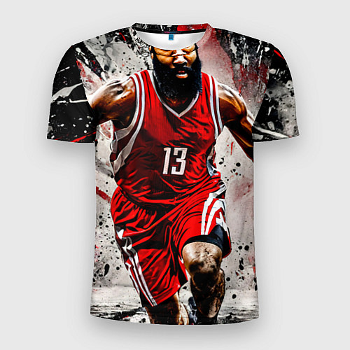 Мужская спорт-футболка Джеймс Харден с мячом / 3D-принт – фото 1