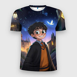 Мужская спорт-футболка Счастливый Гарри Поттер