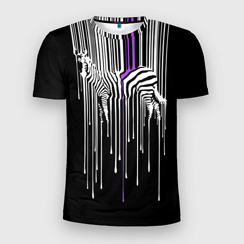 Мужская спорт-футболка Штрихкод зебра / 3D-принт – фото 1