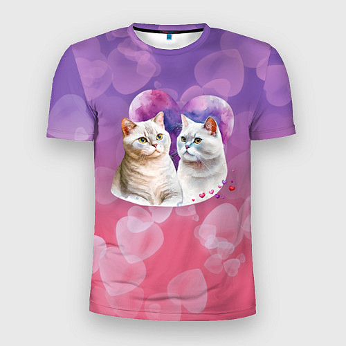 Мужская спорт-футболка Кошачья влюбленность / 3D-принт – фото 1