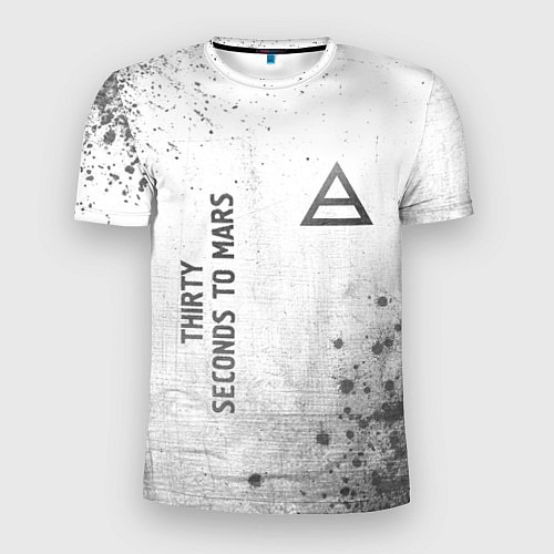Мужская спорт-футболка Thirty Seconds to Mars - white gradient вертикальн / 3D-принт – фото 1