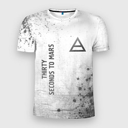 Футболка спортивная мужская Thirty Seconds to Mars - white gradient вертикальн, цвет: 3D-принт