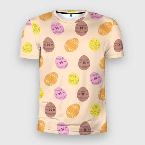 Мужская спорт-футболка Пасха цветные яйца / 3D-принт – фото 1
