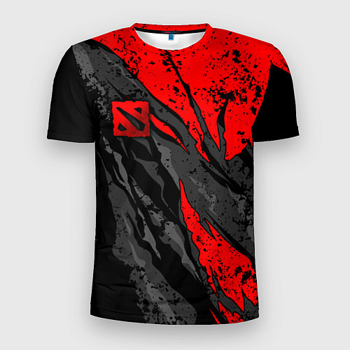 Мужская спорт-футболка Дота 2 - красная абстракция / 3D-принт – фото 1