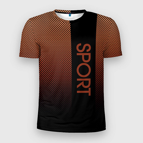 Мужская спорт-футболка Sport коричневый вертикальная полоса / 3D-принт – фото 1