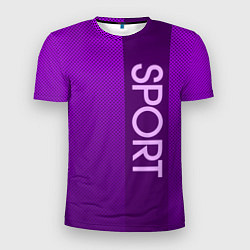 Мужская спорт-футболка Sport крупными фиолетовый с полосой