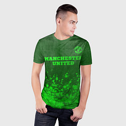 Футболка спортивная мужская Manchester United - green gradient посередине, цвет: 3D-принт — фото 2