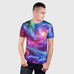 Футболка спортивная мужская Neon space fantasy, цвет: 3D-принт — фото 2