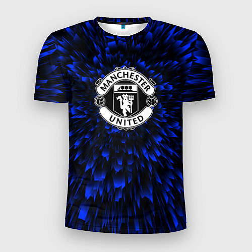 Мужская спорт-футболка Manchester United blue energy / 3D-принт – фото 1
