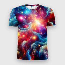 Мужская спорт-футболка Colorfull neon space clouds - ai art fantasy