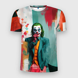 Мужская спорт-футболка Джокер и стены в краске