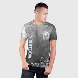 Футболка спортивная мужская Nickelback - grey gradient вертикально, цвет: 3D-принт — фото 2