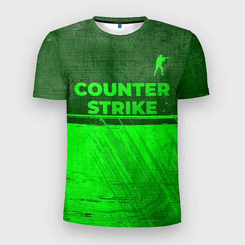 Мужская спорт-футболка Counter Strike - green gradient посередине / 3D-принт – фото 1