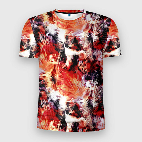 Мужская спорт-футболка Огненные перья / 3D-принт – фото 1