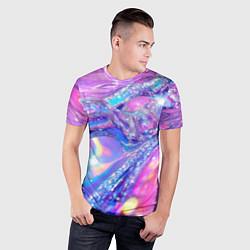 Футболка спортивная мужская Розовые блестки, цвет: 3D-принт — фото 2