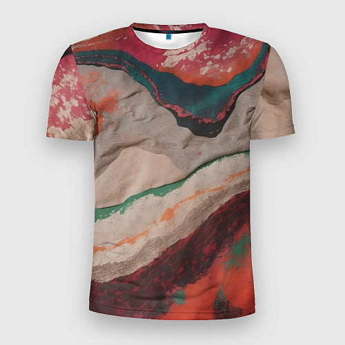 Мужская спорт-футболка Абстракция из бумаги и краски / 3D-принт – фото 1