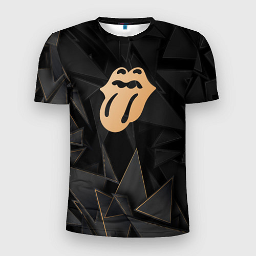 Мужская спорт-футболка Rolling Stones golden poly / 3D-принт – фото 1