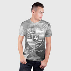 Футболка спортивная мужская Porsche - grey gradient, цвет: 3D-принт — фото 2