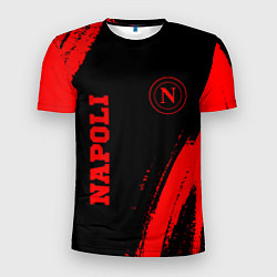 Мужская спорт-футболка Napoli - red gradient вертикально