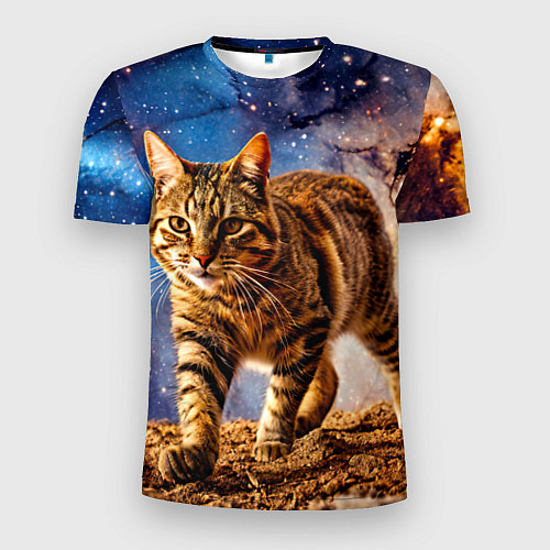 Мужская спорт-футболка Пиксибоб в космосе / 3D-принт – фото 1