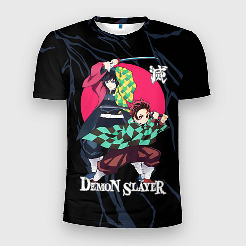 Мужская спорт-футболка Гию Томиока и Танджиро Камадо / 3D-принт – фото 1