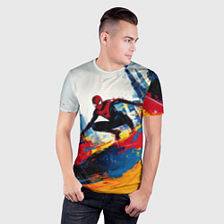 Футболка спортивная мужская Человек - паук и пролитая краска, цвет: 3D-принт — фото 2