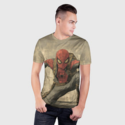 Футболка спортивная мужская Человек-паук готов спасать мир, цвет: 3D-принт — фото 2