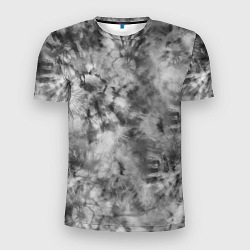 Мужская спорт-футболка Серый тай дай - абстракция / 3D-принт – фото 1