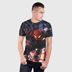 Футболка спортивная мужская Человек паук в черном, цвет: 3D-принт — фото 2