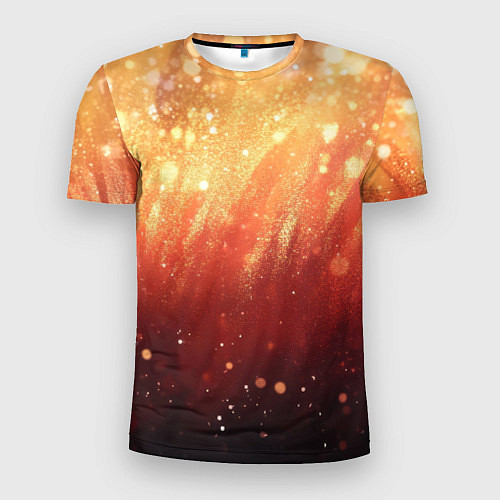 Мужская спорт-футболка Желто-красная текстура блестящая / 3D-принт – фото 1