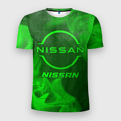 Мужская спорт-футболка Nissan - green gradient