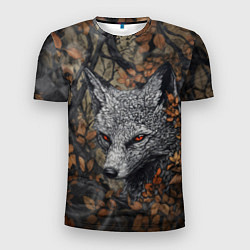 Футболка спортивная мужская Хищный серый лис, цвет: 3D-принт