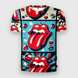 Мужская спорт-футболка Rolling Stones logo - pop art
