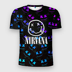 Мужская спорт-футболка Nirvana x marshmello neon