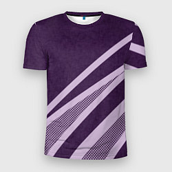 Футболка спортивная мужская Фиолетовый абстрактный с полосой, цвет: 3D-принт