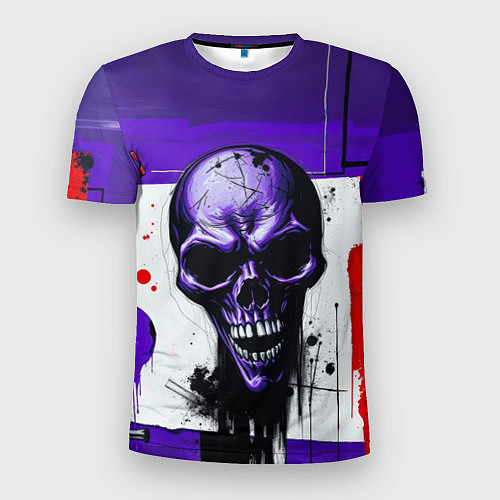 Мужская спорт-футболка Пурпурный зловещий череп / 3D-принт – фото 1