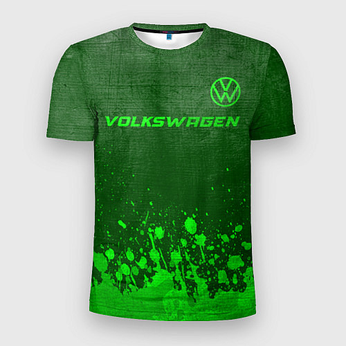 Мужская спорт-футболка Volkswagen - green gradient посередине / 3D-принт – фото 1