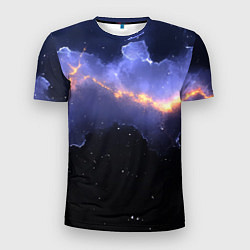 Футболка спортивная мужская Молния в фиолетовом небе текстура, цвет: 3D-принт